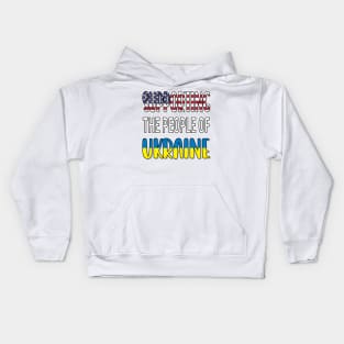 IN SUPPORT OF THE PEOPLE OF UKRAINE - FLAG OF UKRAINE DESIGN USA FLAG Kids Hoodie